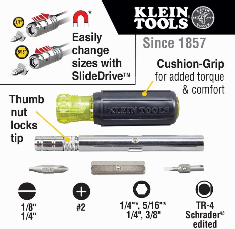 Klein Tools 80049 HVAC Tool Kit with 3-in-1 Pocket Screwdriver, 8-in-1 Screwdriver/Nut Driver, and Digital Pocket Thermometer, 3 Piece - Image 3